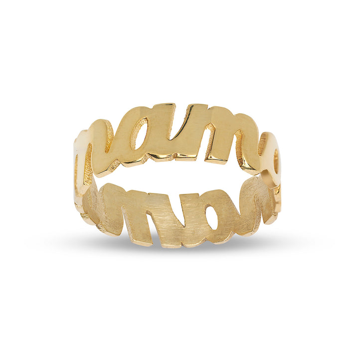 Script Mam Gold Ring