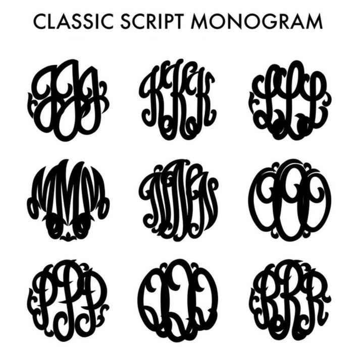 Monogram Gold Necklace Classic Script Large