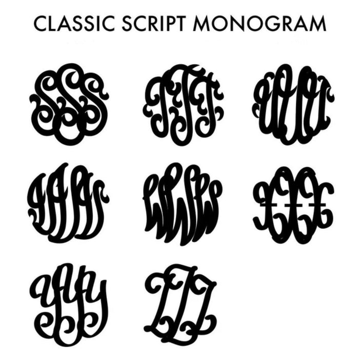 Monogram Gold Necklace Classic Script Large