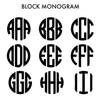 Block Three Initial Gold Monogram Necklace Large