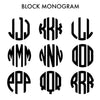Medium Block Two Initial Gold Monogram Necklace