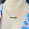 14K Yellow Gold Name Bar Necklace with Heart. Kays jewelery, jewelery store, jewelery store near me, jewelery near me, jareds jewelery, jareds jewelery, jewelery sale, nameplate necklace, bar pendant with name, bar pendant with name, name necklace, gold chains for men, gold chains, mens necklaces, nameplate necklace, jewelery store in Brooklyn.