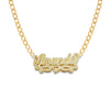 Script with Heart Design Gold Double Nameplate Necklace