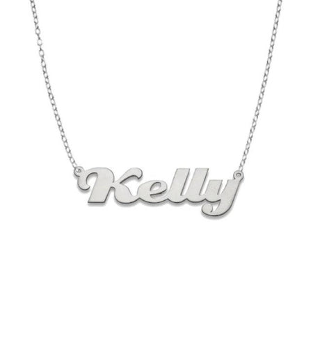 Magnolia Script 925 Sterling Silver Nameplate Necklace