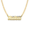 Script Gold Double Nameplate Necklace