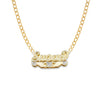 Script Heart with Hands Design Gold Double Nameplate Necklace - Bargain Bazaar Jewelry