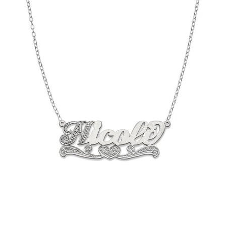 Heart 925 Sterling Silver Nameplate Necklace - Bargain Bazaar Jewelry