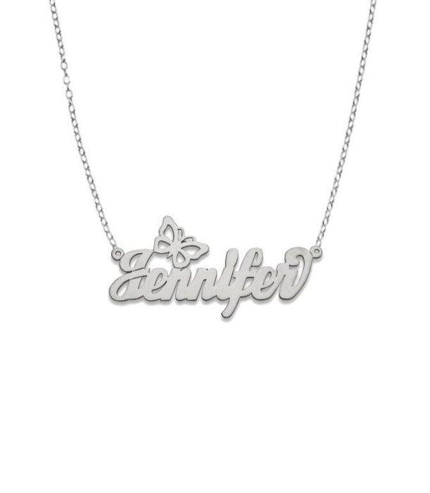 Butterfly 925 Sterling Silver Jewelry Nameplate Necklace