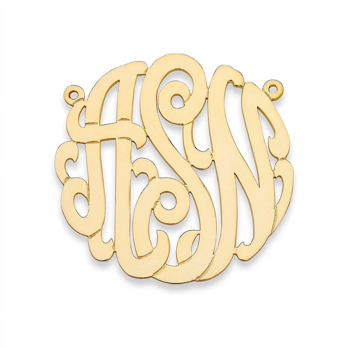 Monogram Gold Necklace Classic Script Large