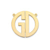 Medium Block Two Initial Gold Monogram Necklace