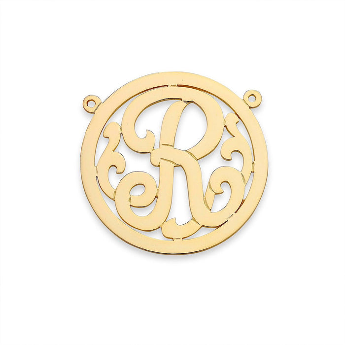 Round Script Monogram Initial Necklace