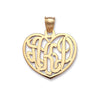 Heart Baltic Three Initial Monogram Gold Necklace