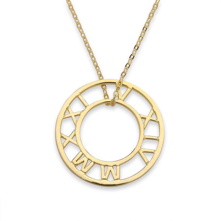 Roman Round Monogram Necklace
