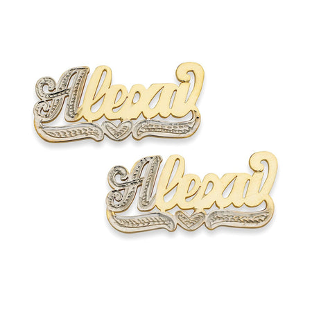 Script Single Nameplate Stud Earrings