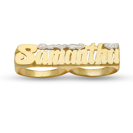 Script Two Fingers Name Ring