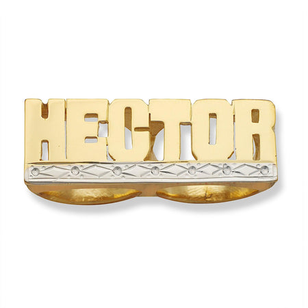Block Two Fingers Name Ring