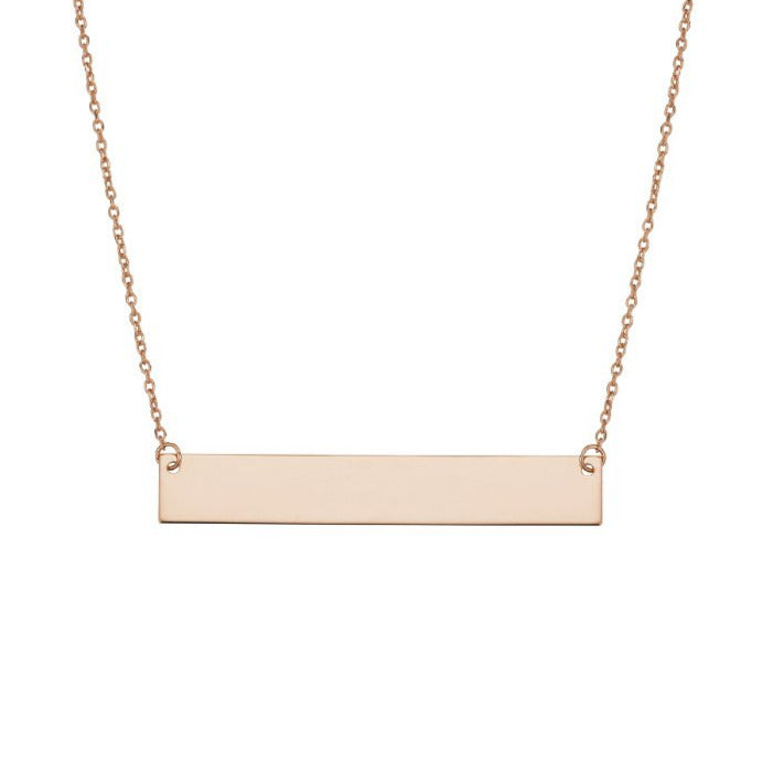 Silver .925 Rose Gold Plating Bar Necklace. kays jewelery, jewelery store, jewelery store near me, jewelery near me, jareds jewelery, jareds jewelery, jewelery sale, nameplate necklace, bar pendant with name, bar pendant with name, name necklace, gold chains for men, gold chains, mens necklaces, nameplate necklace, jewelery store in Brooklyn. 
